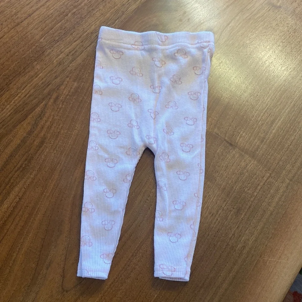 NWT Disney infant 3-6 months pink 2 piece set with Minnie Mouse design on fabric